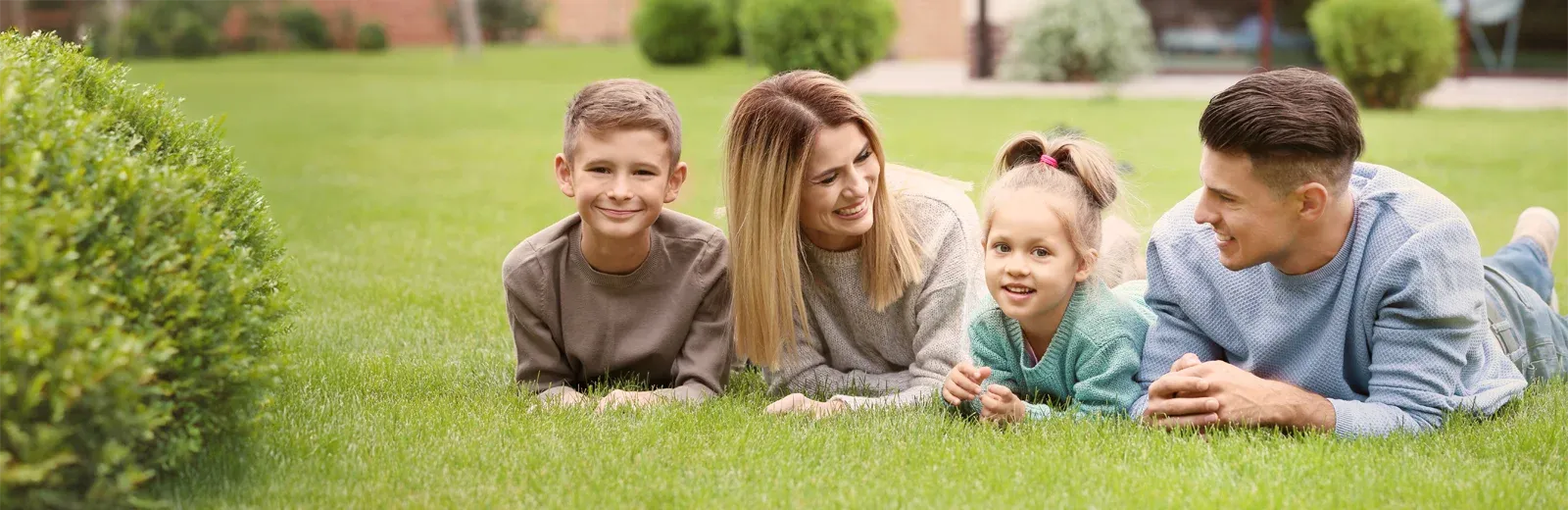 family enjoying being outside